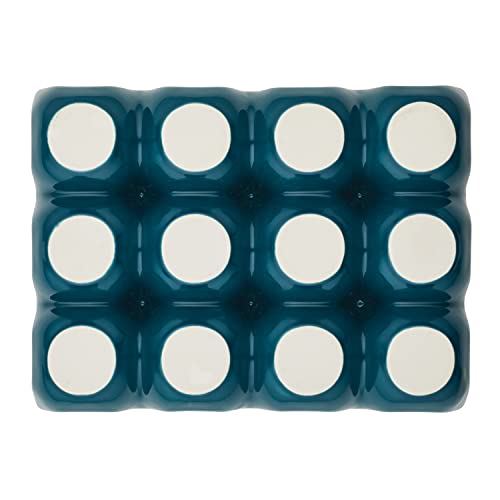 Rachael Ray Solid Glaze Ceramics Egg Tray/Holder, 12 Cup, Teal - color: Teal