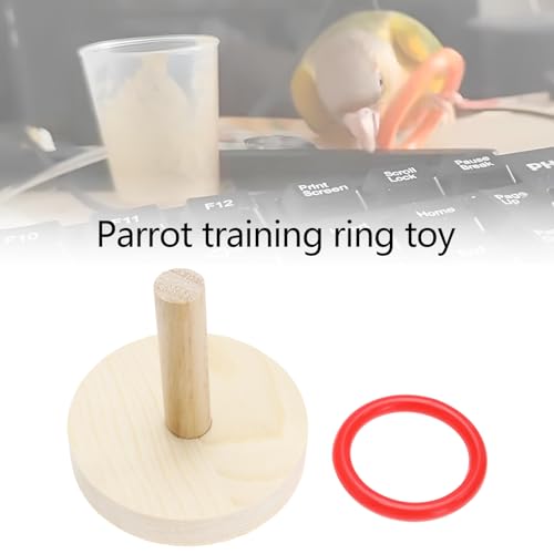 1 Set Wooden Bird Training Toys Parrot Training Colorful Stacking Rings Toy Educational Foraging Toy for Small to Medium Birds