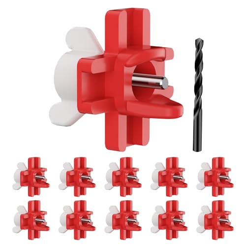 Automatic Chicken Waterer Nipples with Drill Bit (10 Pack Red) | Leak-proof Horizontal Poultry Watering System, Side Mount For Chickens - size: 10 Pack