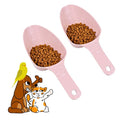 Dog Food Scoop 1 Cup, One Cup Measuring Cup, Food Grade Melamine Pet Food Measuring Scoop with 1/2 & 1/4 Cup Markings, Long Handle Food Scoop For Dog, Cat, Brid, Rabbit, Dishwasher Safe (Pink*2) - color: Pink