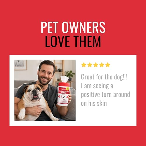 NOVEHA 120PCs XL Formulated Pet Wipes for Dogs & Cats - Safe for Facial & Finger Folds, Underarms, Groin, Hot Spots, Redness & Skin Relief, On-the-Go Size 5.5" x 7" - size: 120 XL Topical Wipes