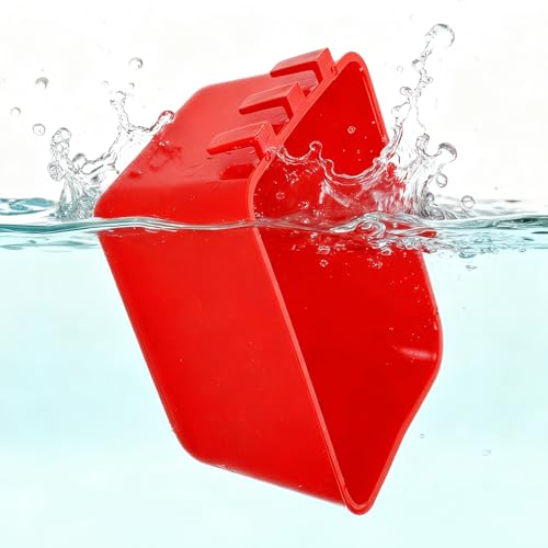 Okllen 30 Pcs Chicken Water Feeder Cups, 16 oz Plastic Hanging Bird Cage Cups for Parrot, Parakeet, Rooster, Pigeon, Bunny, Poultry Coop Gamefowl Supplies, Red