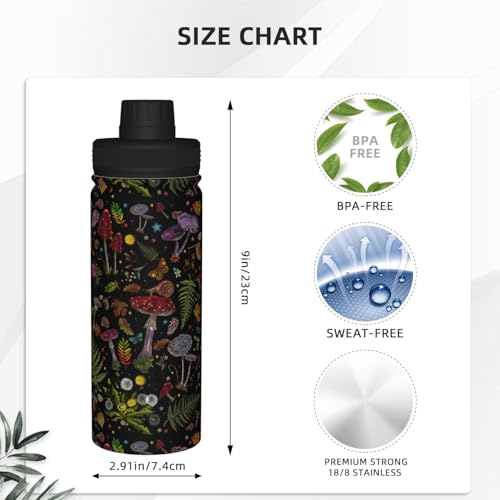 Mushroom Tumbler 18 Oz, Mushroom Gifts for Women, Mushroom Coffee Cup Travel Mug Water Bottle, Mushroom Themed Gifts for Mushroom Lovers, Stainless Steel Mushroom Accessories Stuff Thing - color: Mushroom