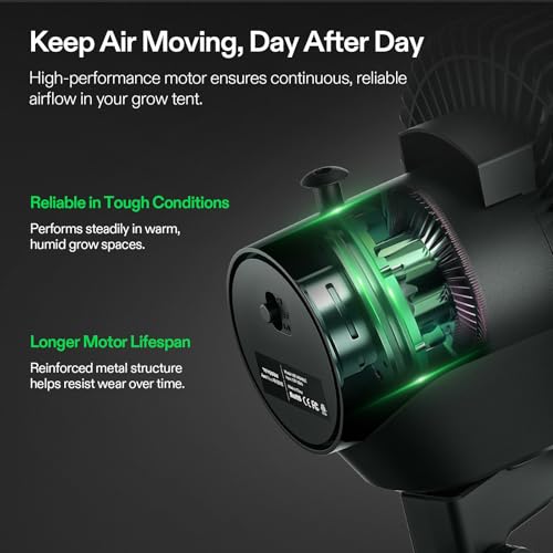 VIVOSUN AeroWave A6 Grow Tent Clip Fan, 6" Auto Oscillating Fan, 1-Pack | Secure Non-Slip Clamp, Strong Air Circulating, Low Noise, US Patented Circulation Fan for Hydroponic Ventilation - size: 1 Pack