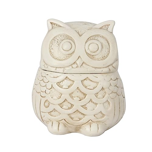 S-MANTIS Vintage Box Antique Trinket Organizer Rings Earrings Storage Animal Shape With Owl Figurine Lid A Handcraft, Keepsake Home Decor And Gift Item (White-Owl) - color: White-Owl