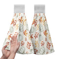 Fall Orange Leaves Pumpkin Kitchen Hanging Towels Autumn Thanksgiving Harvest Hand Towels with Hanging Loops Set of 2 Oven Stove Dish Hang Towel Soft Absorbent Bath Tie Towel - color: Fall Pumpkin Leaves Orange White