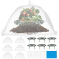 4 Sets Strawberry Plant Support with Mesh Plant Cover,Strawberry Growing Racks Sets with Iron Plant Nails and Storage Bag for Garden Strawberry Vegetables(White Net - Round) - color: White Net - Round