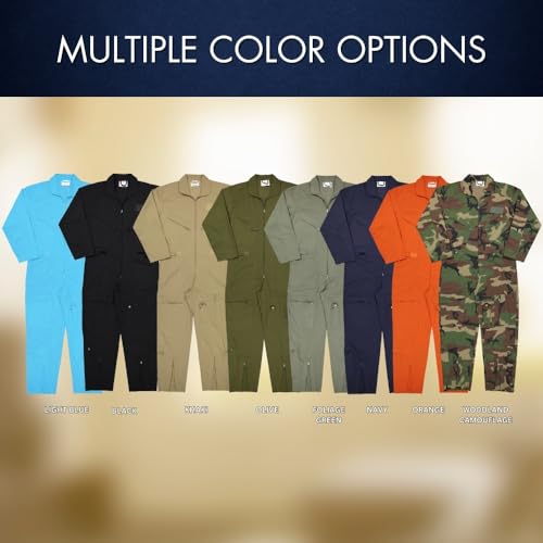 Air Force Flight Suits, US Military Type Coveralls, Uniform Overalls/Jumpsuits for Work - color: Khaki, size: Medium