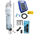 Starkline 48" x 164' Premium Electric Poultry Netting Solar Kit | White/Blue All-in-One Solar Electric Fence Kit for Backyards, Homesteads, Farms, and Ranches