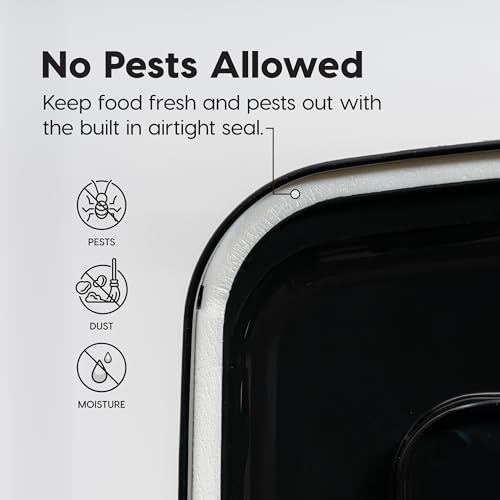 IRIS USA Dog Food Storage Container, Up to 13 lbs, Smoke, Made in USA | BPA-Free, Airtight Seal, Best for Cat Food, Bird Seed, Chicken Feed, Pet Toys, Treats, Pellets - color: Smoke
