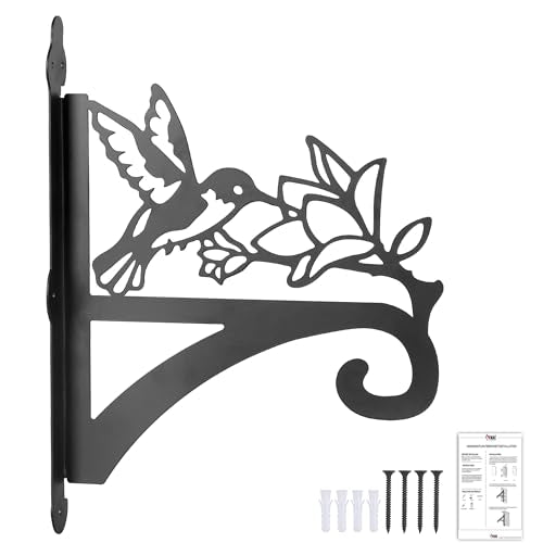 ATKKE Hanging Plant Bracket Hangers Indoor Iron Wall Mount,11” Hummingbird Silhouette Ornamental Iron Hangers Hookers for Flower Pot Lantern Bird Feeder Wind Chimes - size: Hummingbird