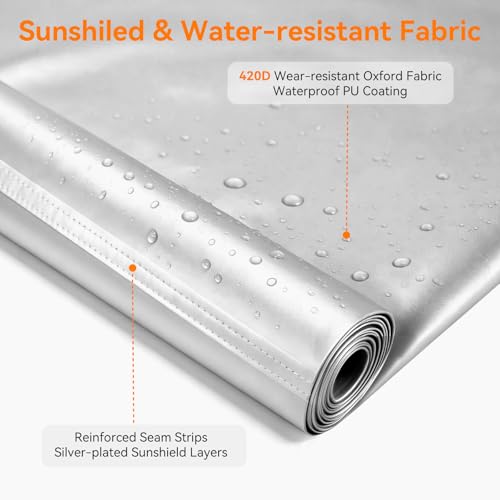 Chicken Coop Cover Waterproof, 11.7x6.7ft Tarp for Walk-in Chicken Run,2pcs | 2pcs, 420D Oxford Fabric, UV Resistant, Ball Bungees Included, Tool-free Installation, Fits Walk-in Chicken Coops