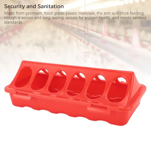 5PCS Flip Top Small Poultry Feeder, 12 Hole Pigeon Feeding Tray No Mess Feeding and Drinking Dispenser for Duck Quails Birds