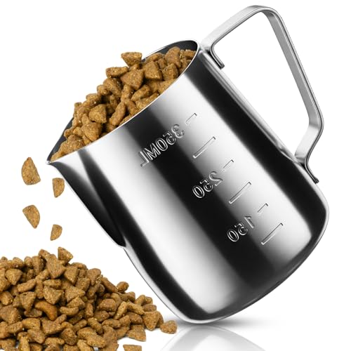 1.5 Cup Dog Food Scoop Stainless Steel Dog Food Measuring Cups Pet Food Scoop with Precision Scale for Dogs Cats - size: 1.5 CUP