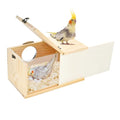 Parrot Nesting Box Cockatiel Nesting Box Bird Breeding Box House Handcrafted Wooden Acrylic Transparent Bird Box with Detachable Wooden Board for Parakeets Cockatiel Budgie Conure Parrot L - size: L(10.6"X5.9"X5.9")