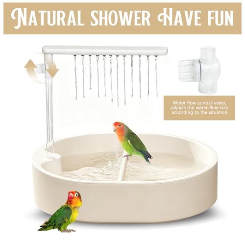 Automatic Bird Bath, Large Bird Shower Fountain, Parrot Bathtub with Circulating Faucet, Indoor Fountain with USB Pump for Cockatiel, Conure, Budgie, African Grey, Lovebird - color: C