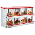 Garvee Nesting Boxes for Chickens, 8 Compartment Roll Out Away Chicken Nesting Boxes for Laying Eggs, Nesting Gift Boxes for Hens Duck Poultry, Metal Heavy Duty Chicken Coop with Perch