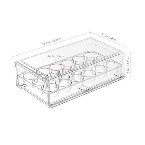 Egg Storage for Refrigerator, Stackable 18 Egg Holder for Fridge, BPA Free Refrigerator Organizer Bins, Transparent Egg Dispenser - style: Modern