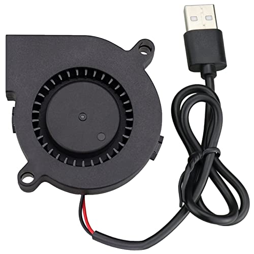 GDSTIME 50mm USB Blower Fan with 3 Speeds Control 5015 5V Turbine Turbo Fan | 50mm x 15mm, DC Brushless, Small Appliances Series Replacement, for Cosplay Helmet, Vivarium, Mini PC Cooling Ventilation - size: 50mm x 15mm