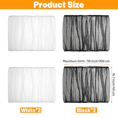 Amaxiu 4 Pack Bird Cage Seed Catcher, Mesh Netting Bird Cage Skirt Cover, | Adjustable Breathable, Universal Elastic Seed Catcher Net for Bird Cages, Parrot Parakeet Cage Accessories, Black and White