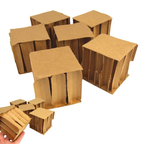 Bonka Bird Toys 2296 Pk6 3" Square Cardboard Cubes Parrot Chew Foot Talon Cage Toy, Conure, Amazon, African Grey, and Similar - size: 6pcs - 3"