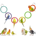 6-Ring Bird Swing Toy for Cage, DIY Cotton Rope for Parrot Soft Grip | Adjustable Colorful Perch, Hanging Parakeet Toys, Interactive Multi-Bird Swing and Climb for Budgies, Lovebirds, Cockatiels