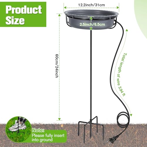 Bird Baths for Outdoors, Bird Bath Bowl Water Feeder Outdoor for Hummingbirds for Garden Yard Patio Lawn, Ideal for Attracting Birds(Freestanding Style) - style: Freestanding Style