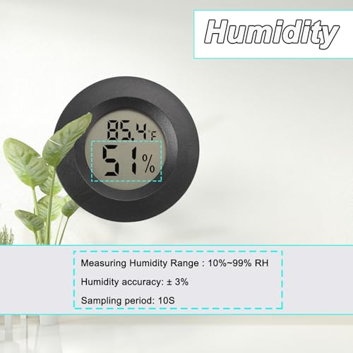 Mini Hygrometer Digital Thermometer Humidity Meter 4 Pack Hygrometer Thermometers Indoor/Outdoor Humidity Monitor Reptile Thermometer for Greenhouse Garden Cellar Fahrenheit(℉)/ Celsius(℃)