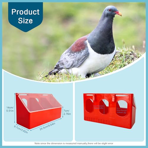 2Pcs Hanging Pigeon Feeder Water Box for Cage Suitable Quail Parrot Budgie and Other Birds (Three Holes)