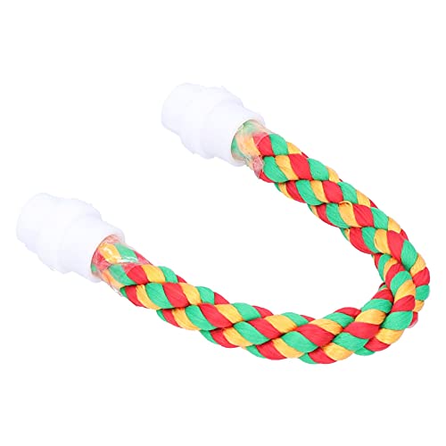 01 Bird Chew Toy, Multicolor Cotton U Shape Bird Rope Perch for Parrots