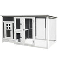 PawHut 63" Outdoor Chicken Coop Wooden, Chicken Cage with Run Area, Nesting Box, Hen House with Waterproof Roof, Removable Tray | Chicken Cage, Waterproof Roof, Removable Tray