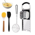 Spaetzle Maker, Stainless Steel Homemade German Egg Noodle & Dumpling Making Tool Set, Comfort Grip, Easy to Use and Clean, Includes Spider Strainer, Scraper and Brush