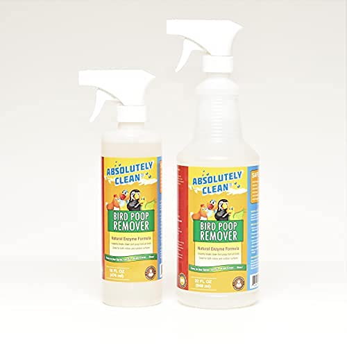 Absolutely Clean Amazing Bird Poop Remover - Just Spray/Wipe - Safely & Easily Removes Bird Messes - Use Indoor/Outdoor - Made in The USA (16 fl oz Pack of 6) - size: 16 Fl Oz (Pack of 6)