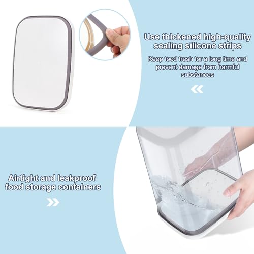 LEAWALK 5-8 Lbs/6Qt Airtight Dog Cat Food Storage Container and Pet Storage Bin BPA-Free, PET Clear Stackable Dog Treat Containers Measuring Scoop Suitable for Dogs Food, Cats Food and Other Dry-2Pack - color: White (5.6L-2Pack)