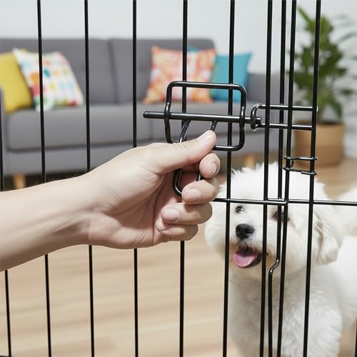 Puppy Playpen - Foldable Metal Exercise Enclosure with Eight 24-Inch Panels - Indoor/Outdoor Fence for Dogs, Cats, or Small Animals by PETMAKER - size: 24" X 24"