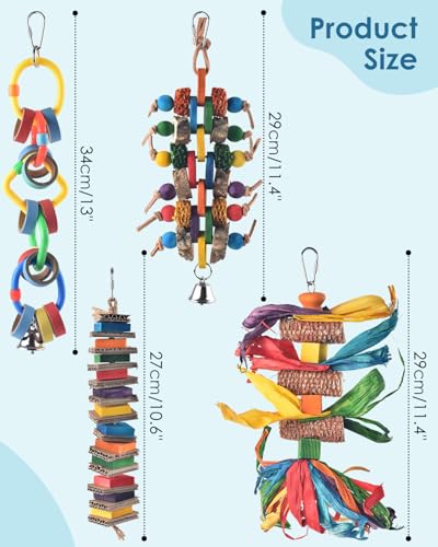 Bissap 4 PCS Bird Chew Toys, Multicolored Bagel Cascade Bird Parrot Toy Biting Paper Cardboard Olympic Rings Conures Toys for Amazon Cockatiels Cockatoos Macaws and Similar Sized Pet Birds - size: 4 PCS