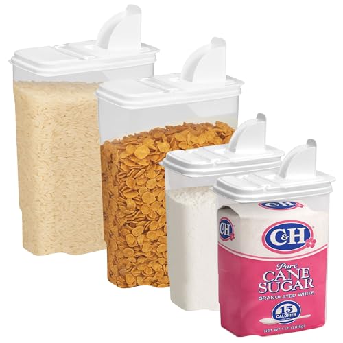 Buddeez Bag In All Purpose Food 4 Piece Dispenser Set - Includes 2 x 8 Quart and 2 x 3.5 Quart Containers - Pet and Pantry Storage