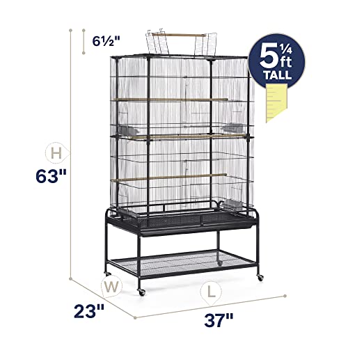 Prevue Pet Products Playtop Flight Bird Cage with Stand - F085, Black