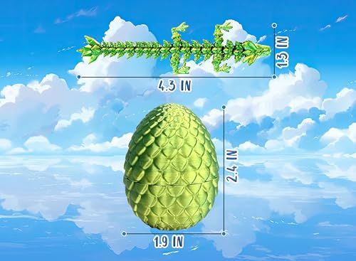 12PCS 3D Printed Dragon Eggs with Articulated Crystal Dragons Inside | Mystery Egg Surprises, Flexible dragons, Easter Basket Stuffers, Party Favors, Classroom Rewards, Gifts, Random Colors - color: Rainbow Dragon Eggs