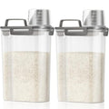 TBMax Rice Container Cereal Storage Container 2 Pack 5 Lbs, Kitchen Pantry Dry Food Storage Holder with Easy-Pouring Spout & Handy Cup, Small Pet Dog Cat Food Dispenser for Daily Feeding -Grey - color: Grey 3+3Qt