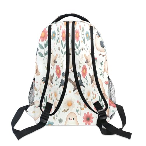 senya Cute Birds and Flowers B Backpack School Bag Travel Daypack for Boys Girls - color: Multicolor 10