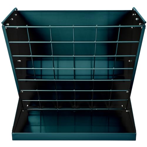 Wall Mount Hay Rack, Heavy-Duty Galvanized Metal 2 in 1 Hay and Grain Feeder, Livestock Feeder with Adjustable Distance, Hay Feeder for Goats, Sheep, Horse - color: Dark Green