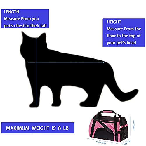 MuchL Pet Carrier Soft-Sided Carriers for Cat Carriers Dog Carrier for Small Medium Cats Dogs Puppies Pet Carrier Airline Approved Cat Dog Pet Travel Carrier (Medium,Pink) - color: Medium-Pink