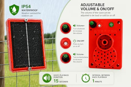 YouTeMei Solar Powered Pool Bird Frightening Tool with Rotating Reflective Lenses & Sound Function, Water-Filled Rubber Floating Base for Pool Pond Lake Boat Garden