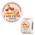 2 inch Farm Fresh Eggs Carton Labels, Colorful Round Egg Carton Stickers Self Adhesive Eggs Stickers Egg Carton Labeling for Chicken Eggs (500PCS) - color: Washed Eggs a