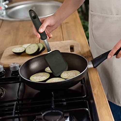 Gejoy 4 Pcs Silicone Cookie Spatula Turner Mini Brownie Spatula Flexible Silicone Spatulas Nonstick Cookware Heat Resistant No Scratch Flipper Baking Utensils for Egg Pancake(Gray, Blue, Black, Red) - color: Gray, Blue, Black, Red