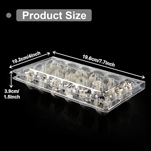100 Pcs Quail Egg Cartons, 18 Grids Plastic Egg Storage Boxes, Stackable, Reusable for Pheasant & Pigeon Eggs
