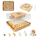 ZEMIRO CHARGE Automatic 56-Egg Incubator for Breeders, Sensor-Based Precise Humidity+Temp Control, Chick Separator, Adjustable Egg Spacing, Custom-Interval Auto Turn+Auto Stop,Preset Incubation Days - size: 56 egg-brown