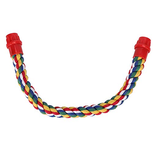 Bird Rope Perch, Colorful Bendable Chewable Cotton Ropes Perch Stand for Parrot Budgie Parakeet Cockatiel Conure Lovebird Finch Canary (S)