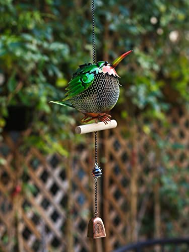 Metal Solar Bird Feeder,Squirrel-Proof Bird Feeders for Outside,Cute Animal Shaped (Hummingbird Shaped) - style: Hummingbird Shaped